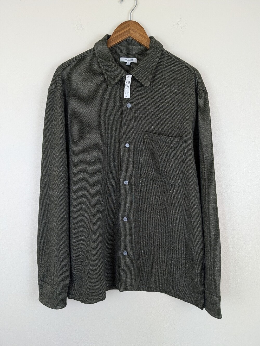 Madewell The Devoe Knit Long Sleeve Button Up Shirt - NWT